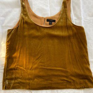 J. Crew velvet tank top in Vintage Gold.